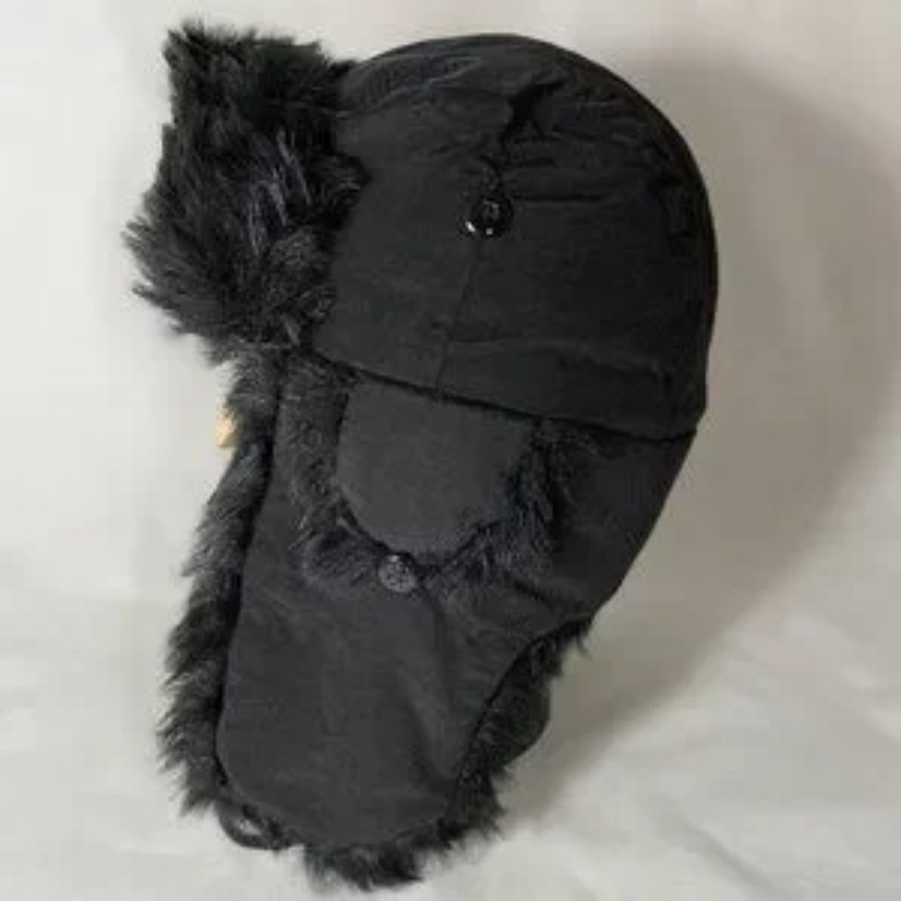 Scala Pronto Trapper Aviator Bomber Black Winter Hat NWOT